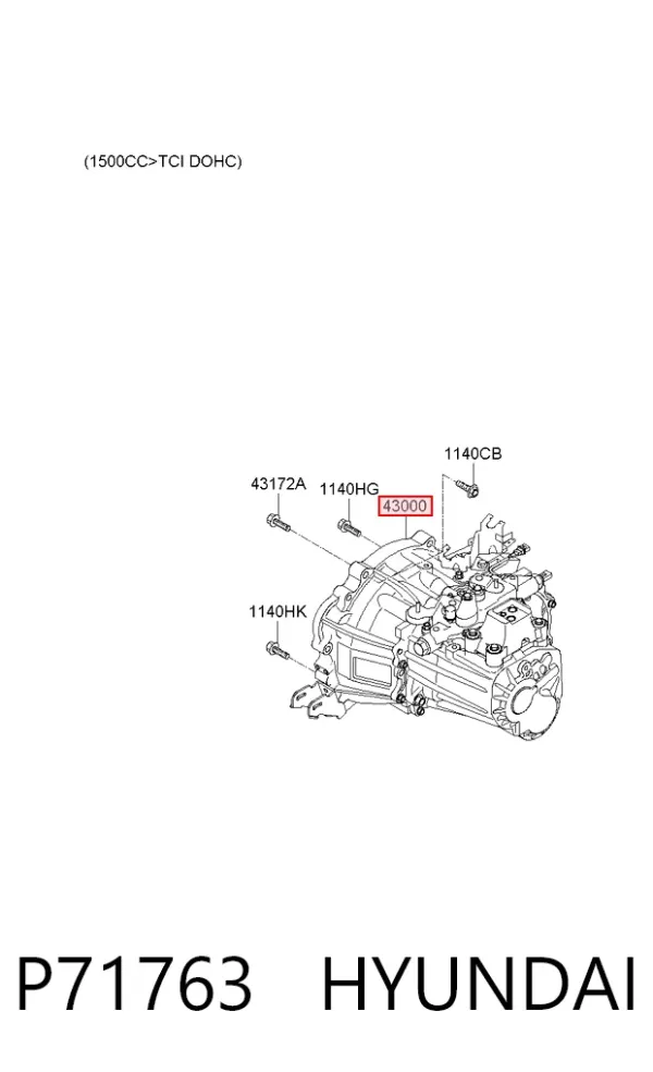 Caja de cambios P71763 Hyundai/Kia