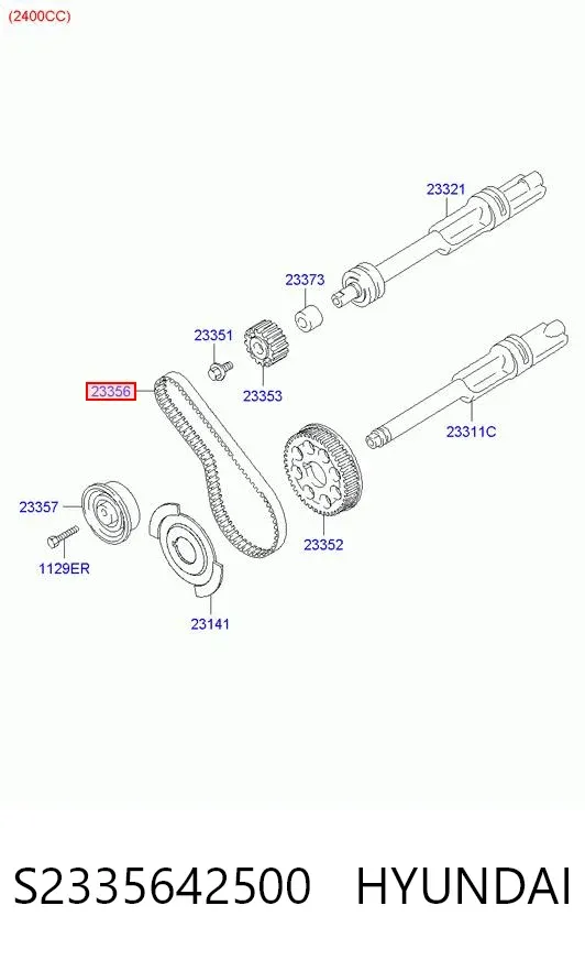 Correa del eje de equilibrado S2335642500 Hyundai/Kia