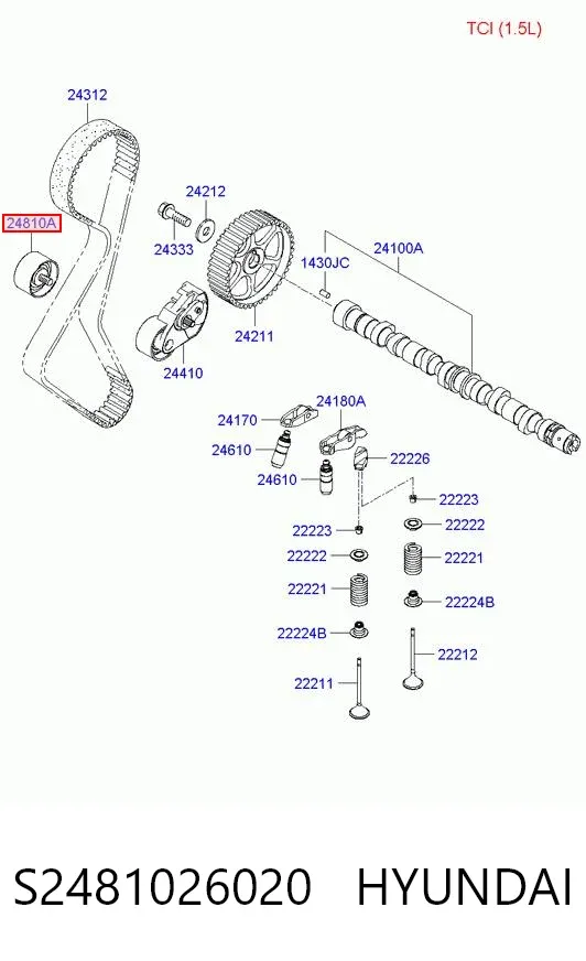 Polea correa distribución S2481026020 Hyundai/Kia