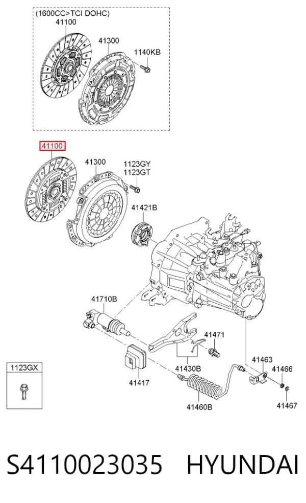 Disco de embrague S4110023035 Hyundai/Kia