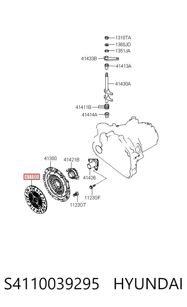 Disco de embrague S4110039295 Hyundai/Kia