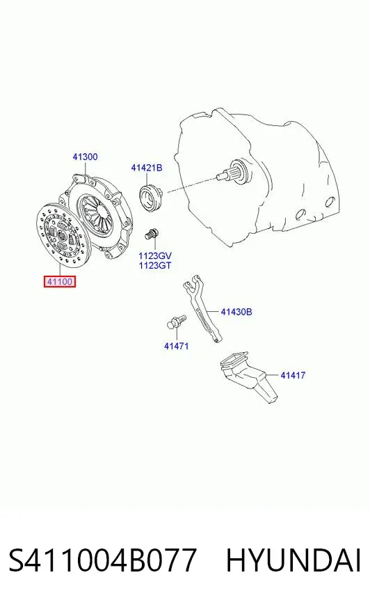 Disco de embrague S411004B077 Hyundai/Kia