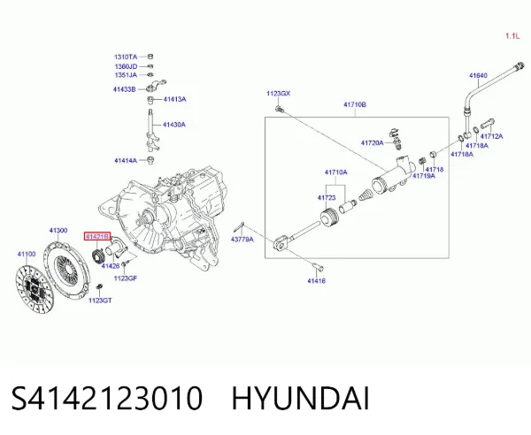 Cojinete de embrague S4142123010 Hyundai/Kia