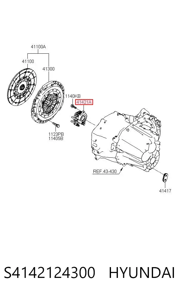 Desembrague central, embrague S4142124300 Hyundai/Kia