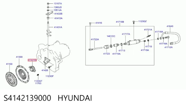 Cojinete de embrague S4142139000 Hyundai/Kia