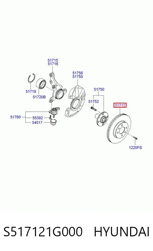 Disco de freno S517121G000 Hyundai/Kia