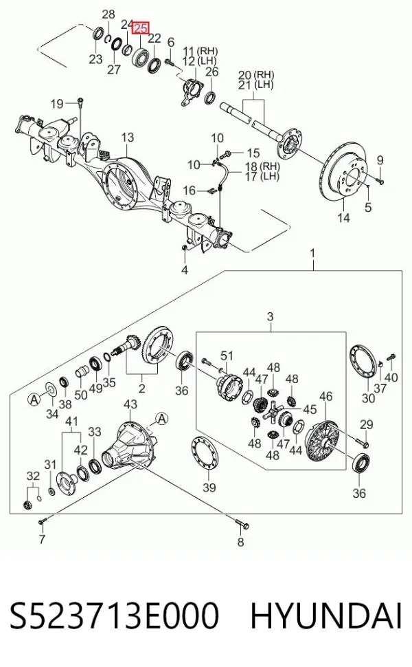 Cojinete del semieje trasero S523713E000 Hyundai/Kia