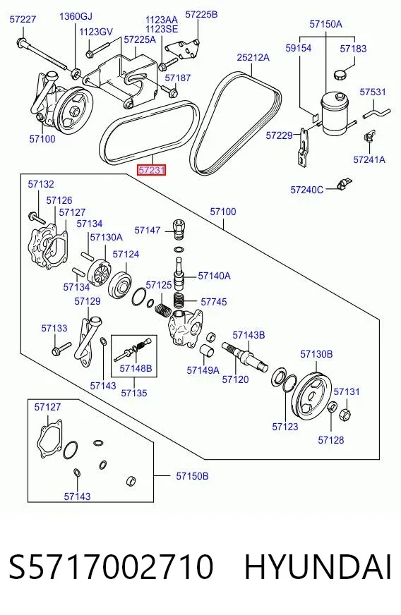 Correa de alternador S5717002710 Hyundai/Kia