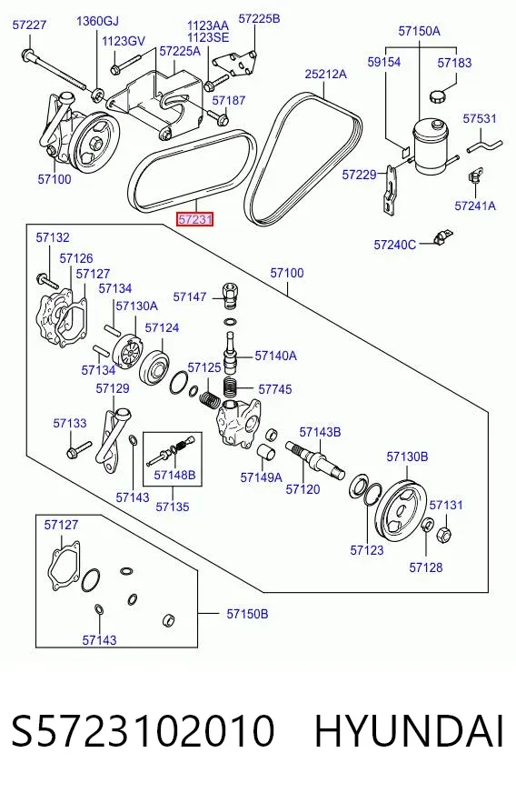 Correa de alternador S5723102010 Hyundai/Kia