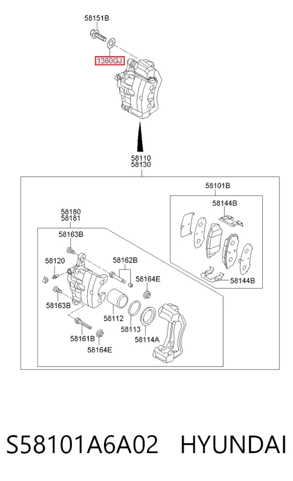 Pastillas de freno S58101A6A02 Hyundai/Kia