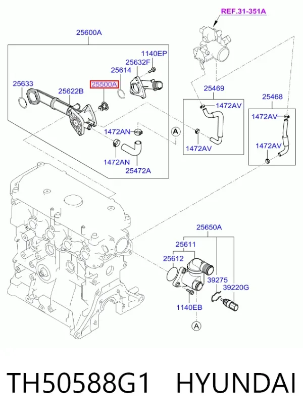 Termostato TH50588G1 Hyundai/Kia