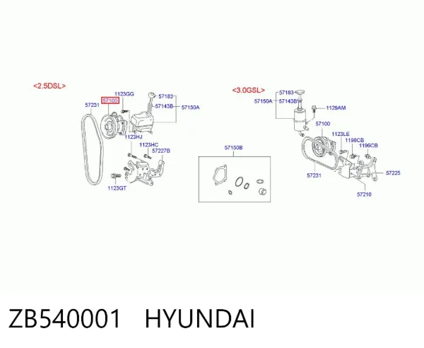 Bomba de dirección ZB540001 Hyundai/Kia