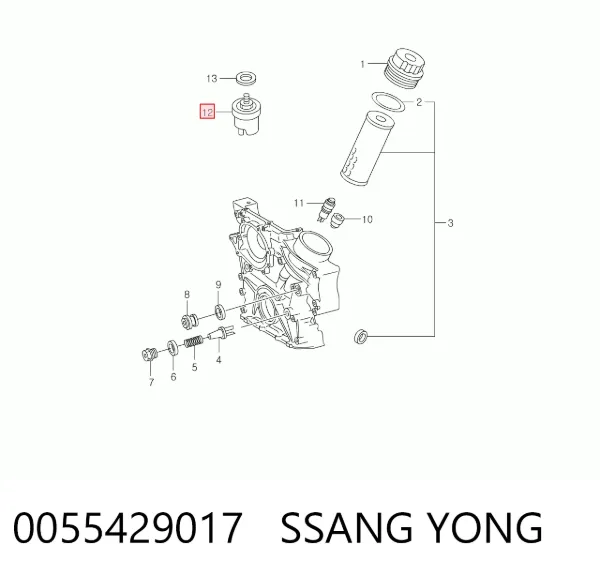 Sensor de presión de aceite 0055429017 Ssang Yong