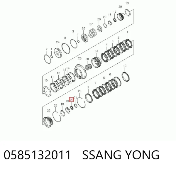 Rodamiento caja de cambios SsangYong Kyron 
