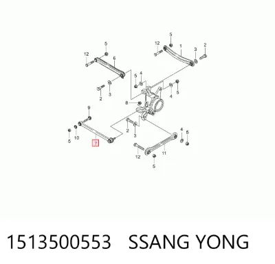Barra longitudinal de suspensión trasera SSANG YONG 1513500553