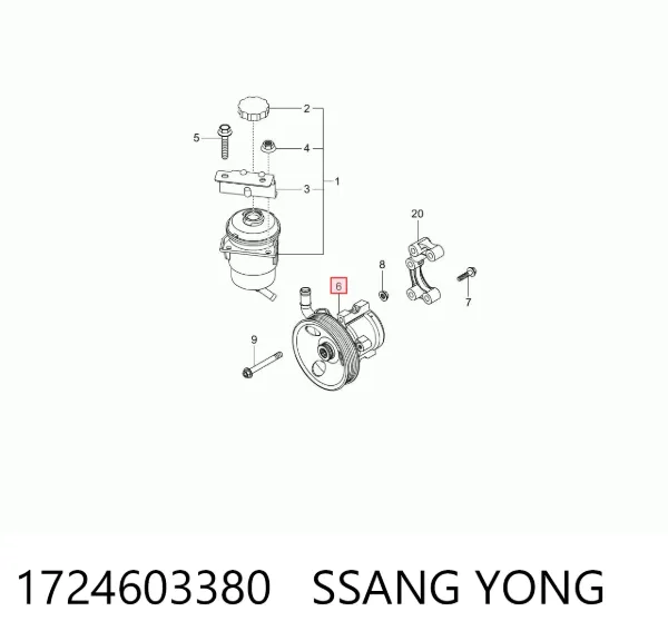 Bomba de dirección 1724603380 Ssang Yong