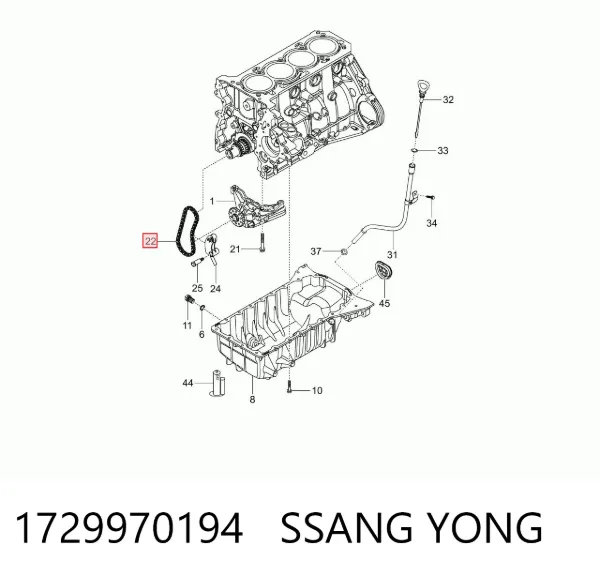Cadena de la Bomba Aceite 1729970194 Ssang Yong