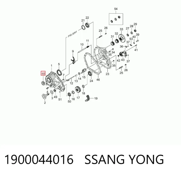 Retén del eje primario de la caja de transferencia 1900044016 Ssang Yong