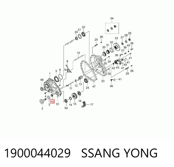 Retén de salida delantero de la caja de transferencia 1900044029 Ssang Yong
