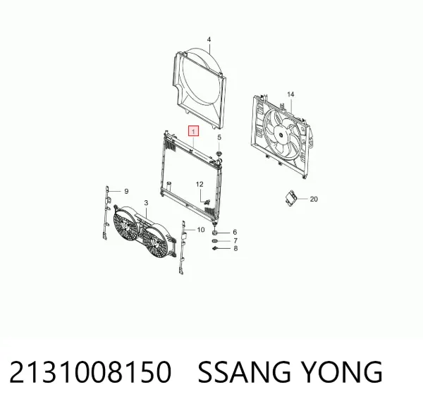 Radiador 2131008150 Ssang Yong