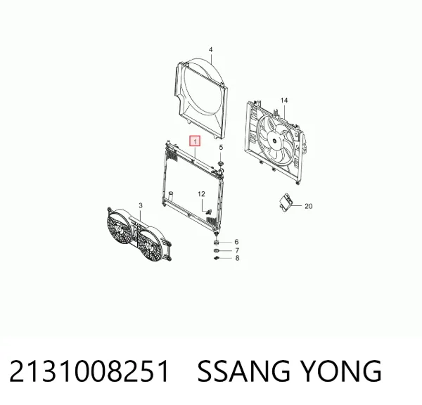 Radiador 2131008251 Ssang Yong