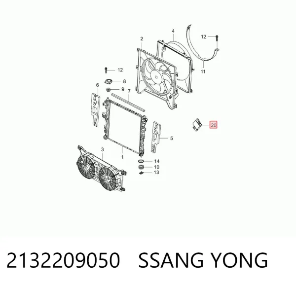 Sensor de temperatura 2132209050 Ssang Yong