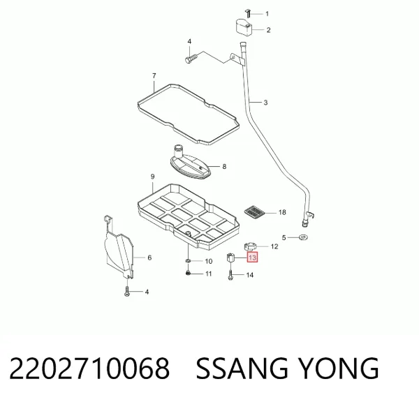 Soporte de la caja de cambios 2202710068 Ssang Yong