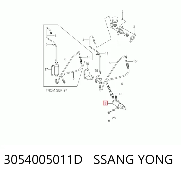 Bombin de embrague 3054005011D Ssang Yong
