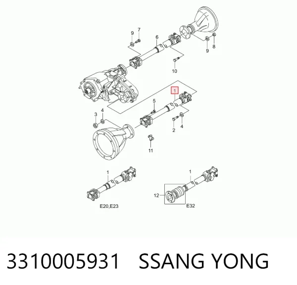 Árbol de transmision delantero SsangYong Korando 