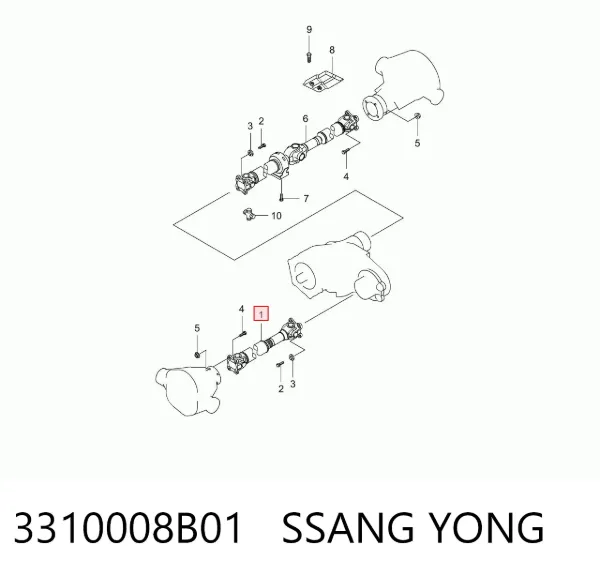 Árbol de transmision delantero 3310008B01 Ssang Yong