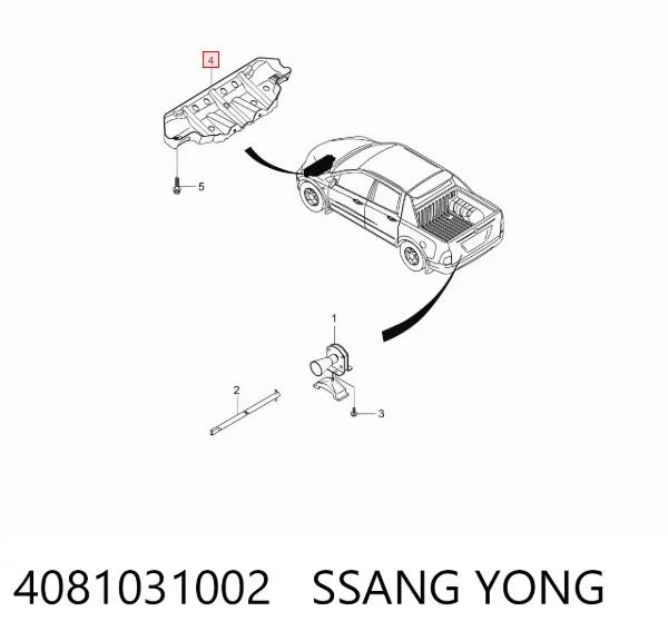 Protección delantera del motor 4081031002 Ssang Yong