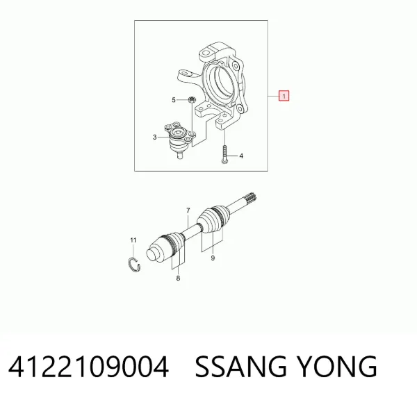 Mangueta delantera derecha 4122109004 Ssang Yong