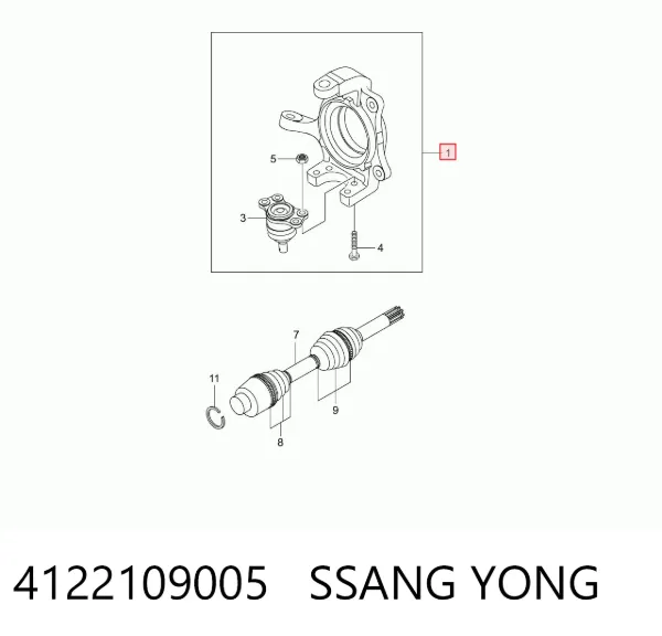 Mangueta delantera derecha 4122109005 Ssang Yong