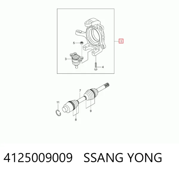 Mangueta delantera izquierda 4125009009 Ssang Yong