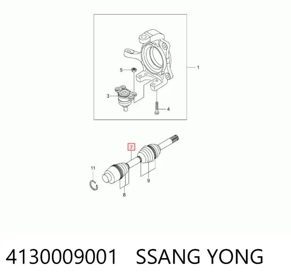 Junta trípode interior 4130009001 Ssang Yong