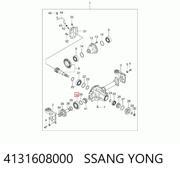 Cojinete del semieje delantero 4131608000 Ssang Yong