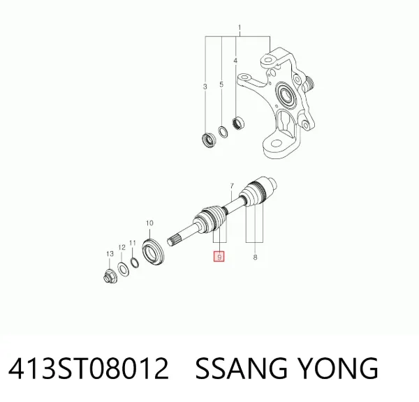 Fuelle de palier delantero exterior 413ST08012 Ssang Yong