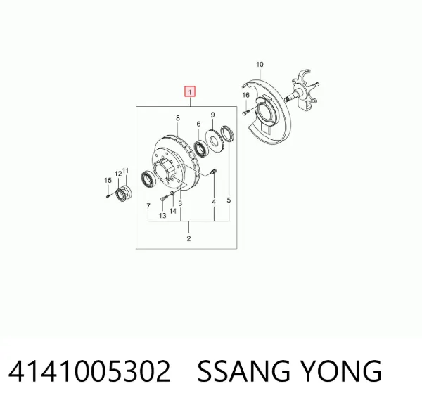 Disco de freno 4141005302 Ssang Yong