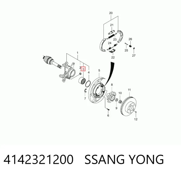 Cojinete de rueda 4142321200 Ssang Yong
