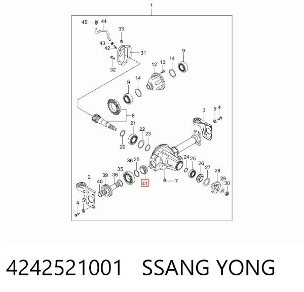 Retén del semieje delantero 4242521001 Ssang Yong