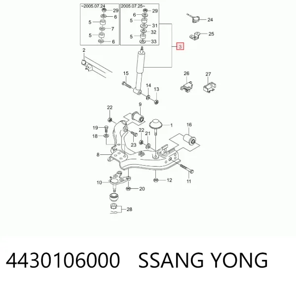 Amortiguador 4430106000 Ssang Yong