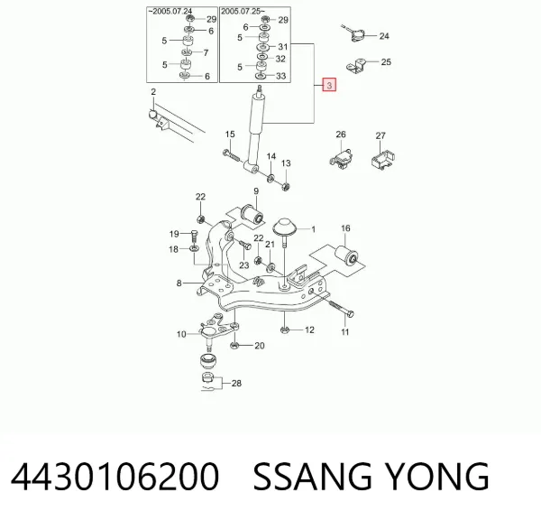 Amortiguador 4430106200 Ssang Yong