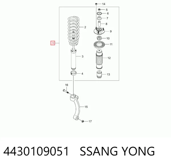 Amortiguador 4430109051 Ssang Yong