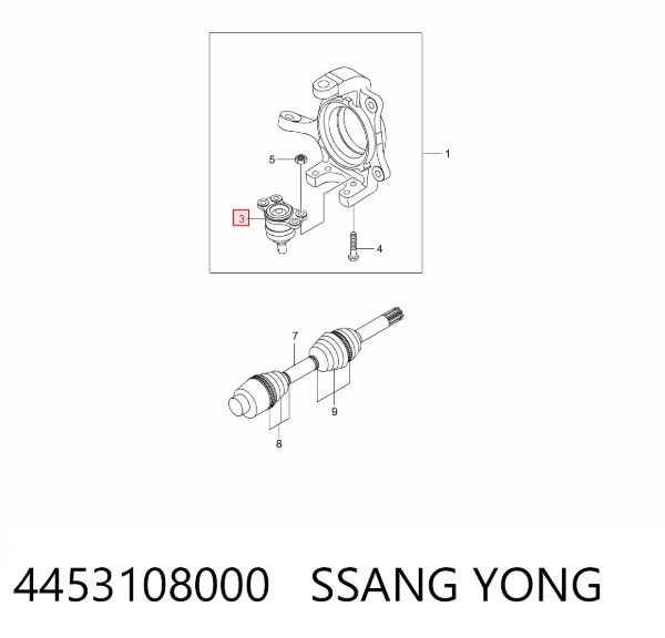 Rótula inferior de suspensión 4453108000 Ssang Yong
