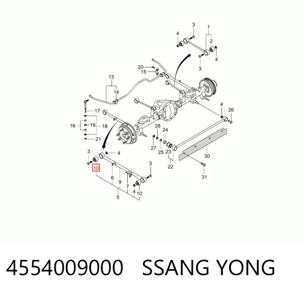 Buje del brazo longitudinal inferior trasero 4554009000 Ssang Yong
