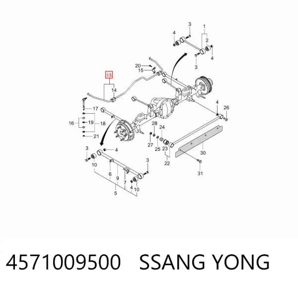 Estabilizador trasero 4571009500 Ssang Yong