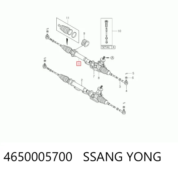 Cremallera de dirección 4650005700 Ssang Yong