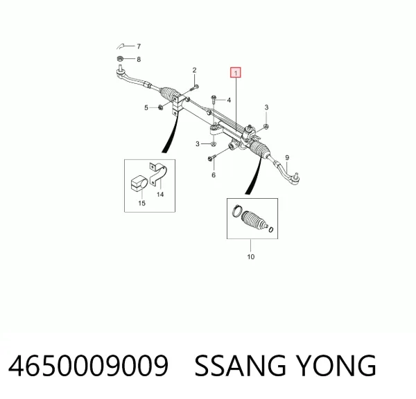 Cremallera de dirección 4650009009 Ssang Yong