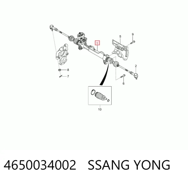 Cremallera de dirección 4650034002 Ssang Yong