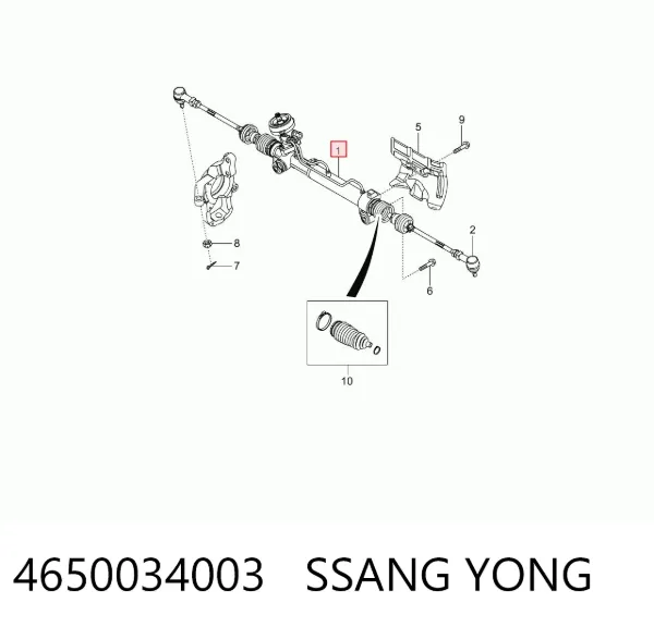 Cremallera de dirección 4650034003 Ssang Yong